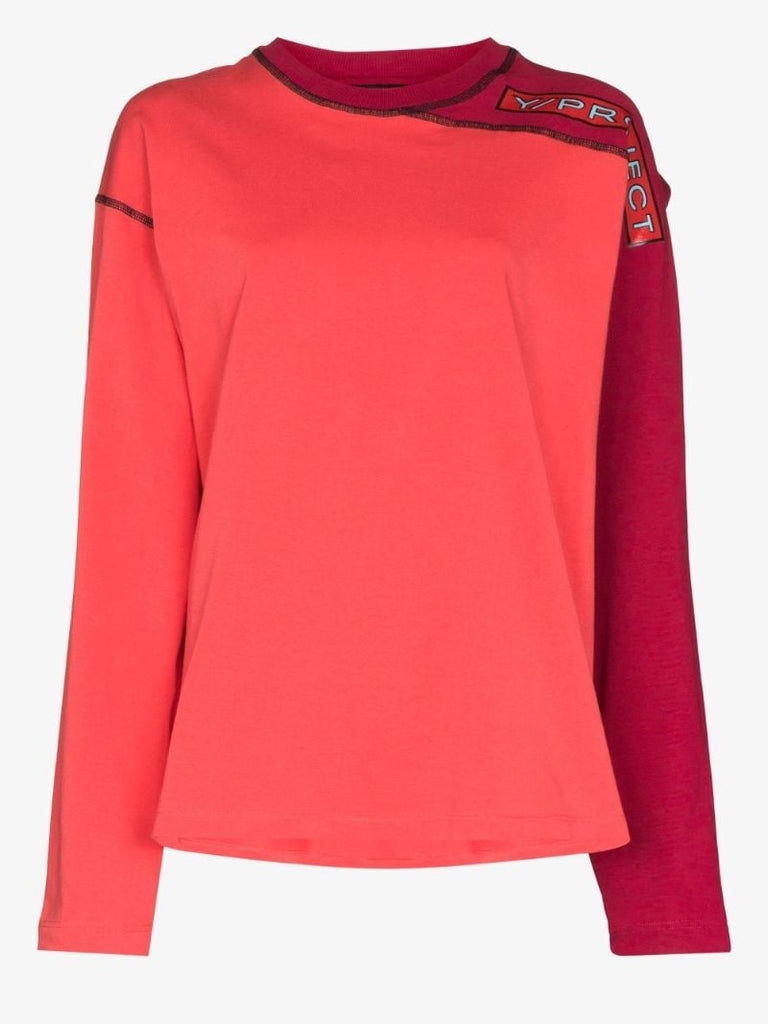 Buttoned Shoulder Panelled T-shirt