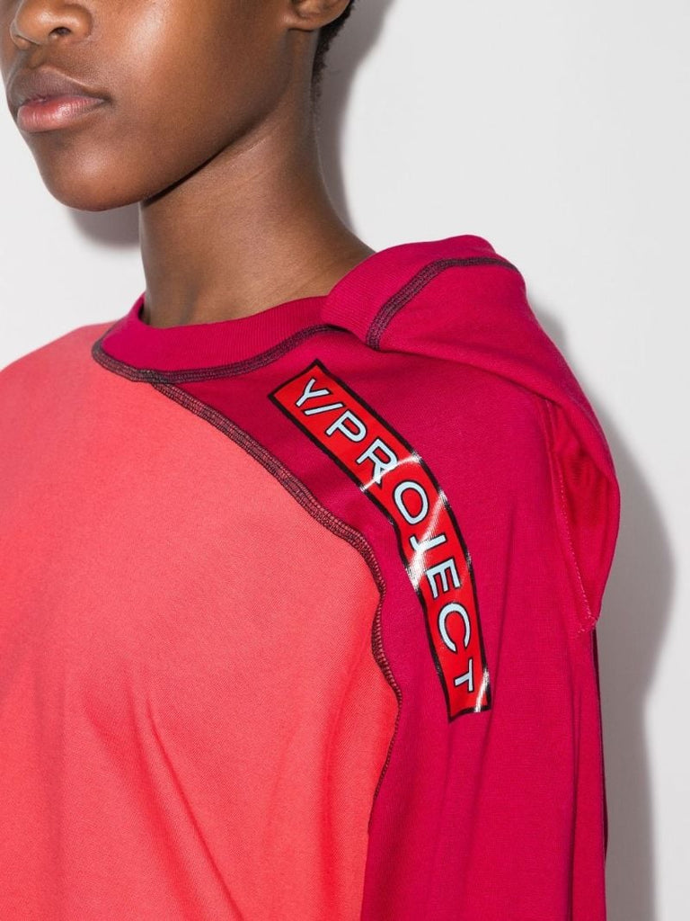 Buttoned Shoulder Panelled T-shirt