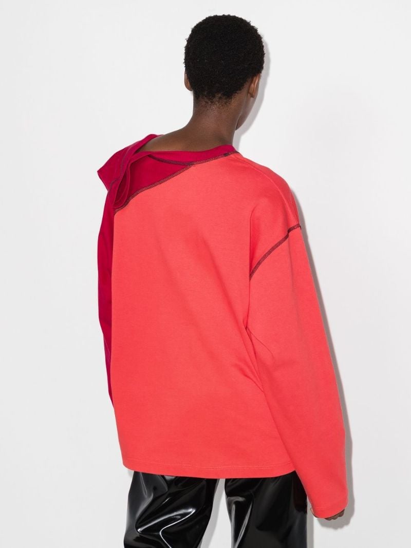 Buttoned Shoulder Panelled T-shirt