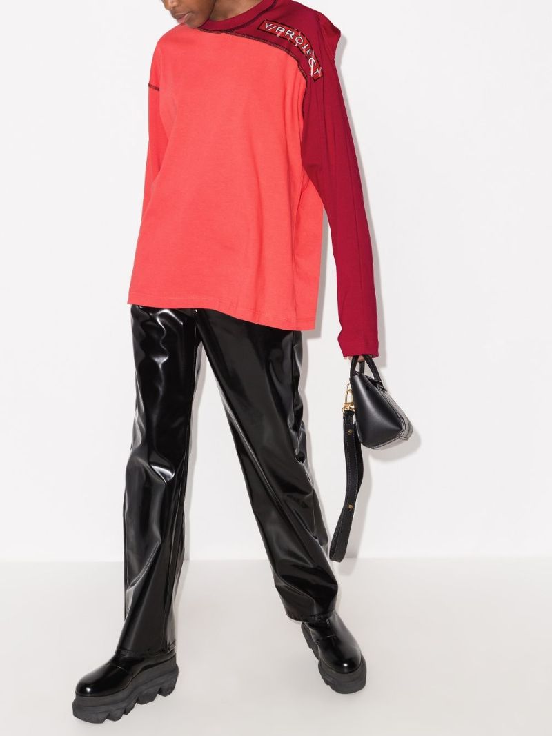 Buttoned Shoulder Panelled T-shirt