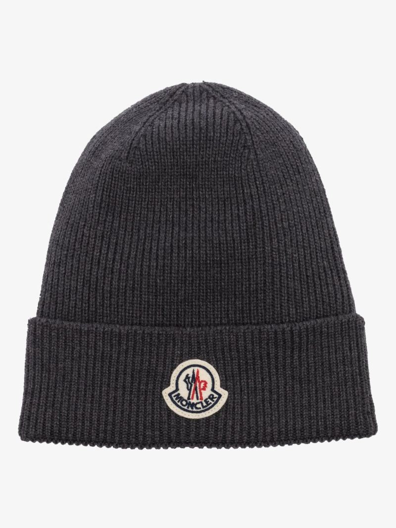 Grey Logo Wool Beanie Hat