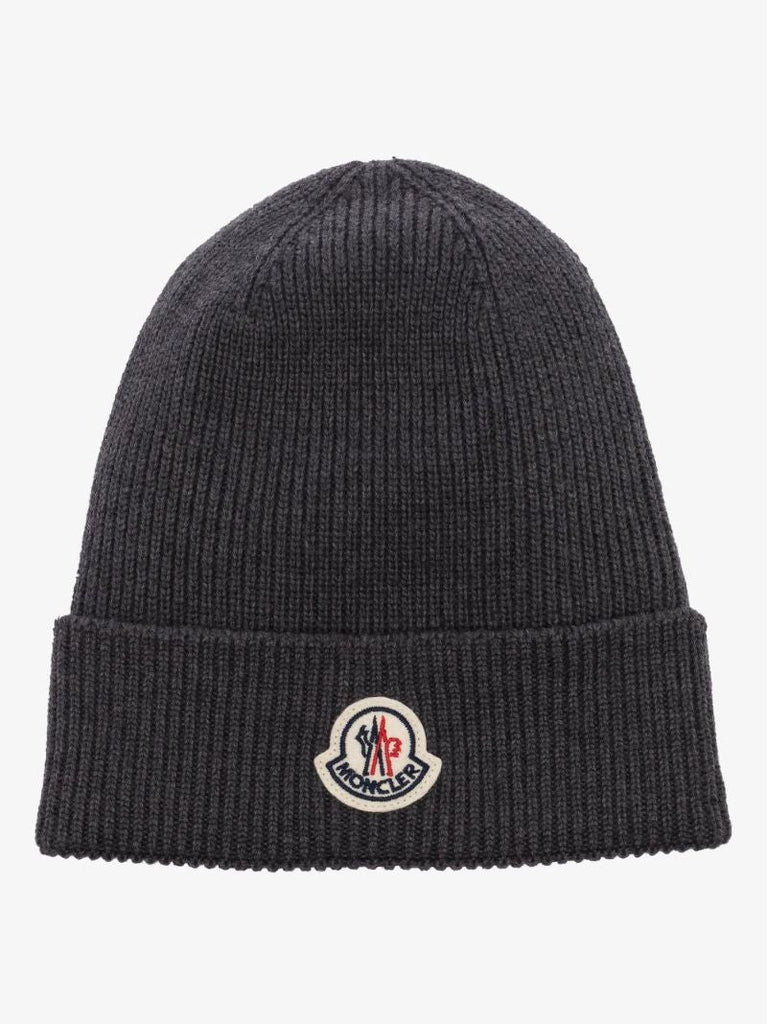 Grey Logo Wool Beanie Hat