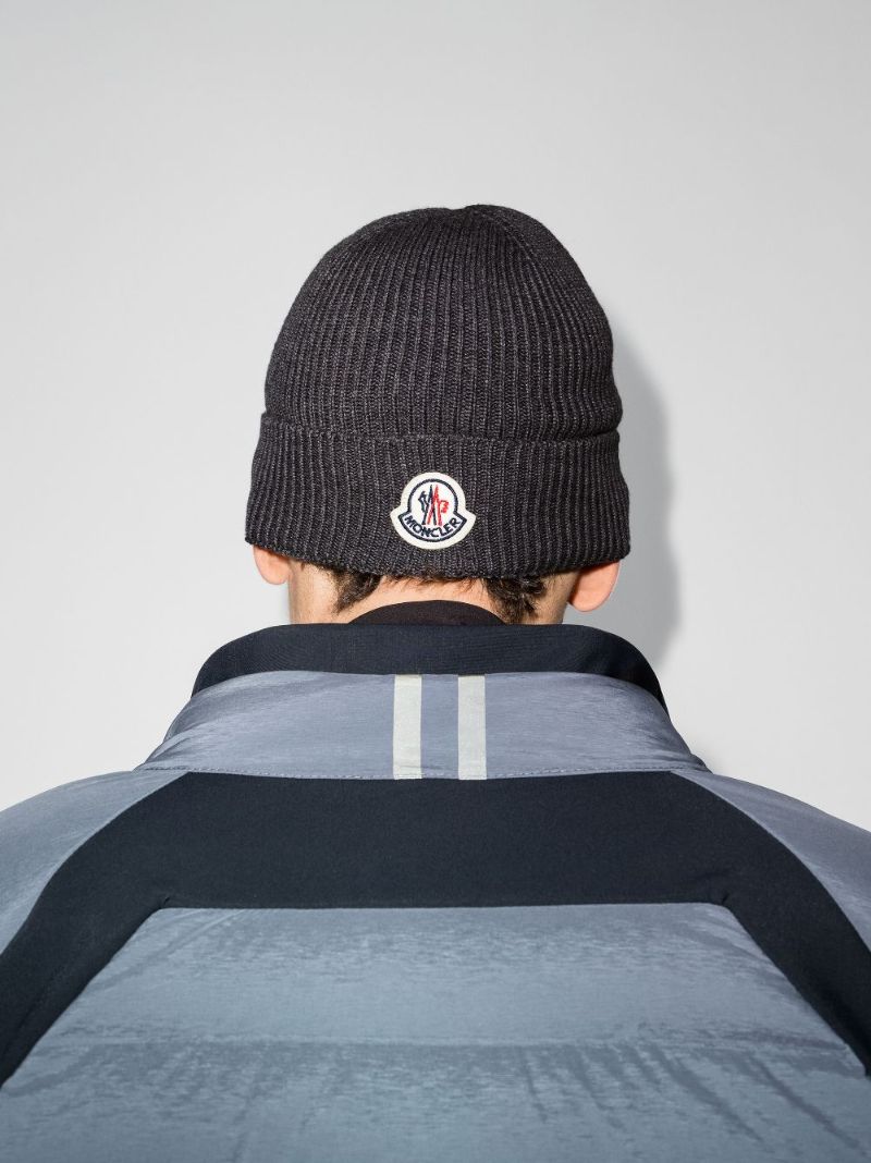 Grey Logo Wool Beanie Hat