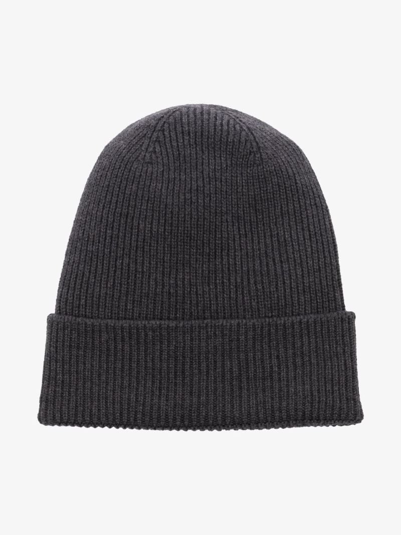 Grey Logo Wool Beanie Hat