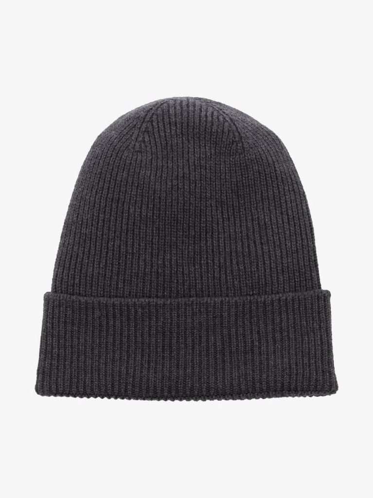 Grey Logo Wool Beanie Hat