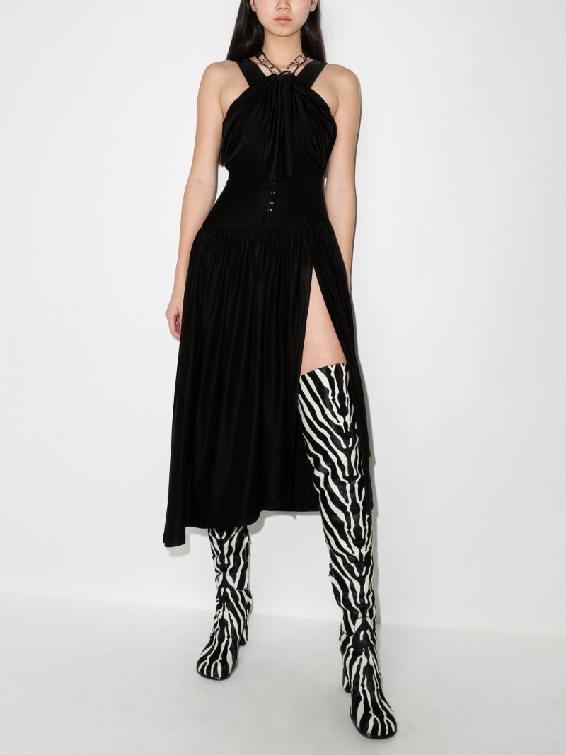Halterneck Chain Midi Dress