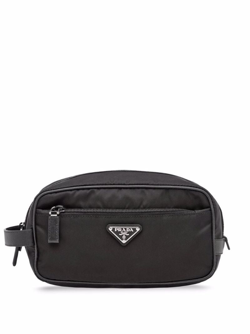 Black Re-nylon Wash Bag