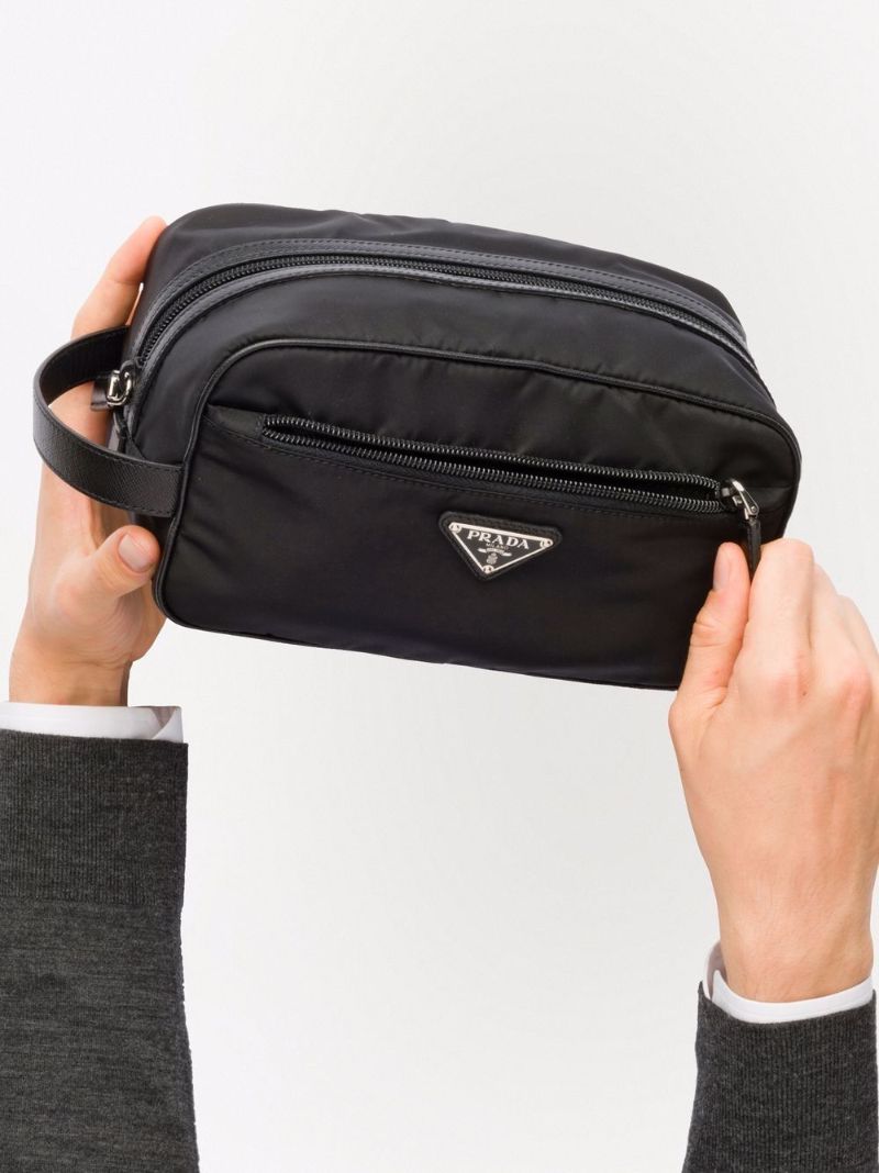Black Re-nylon Wash Bag