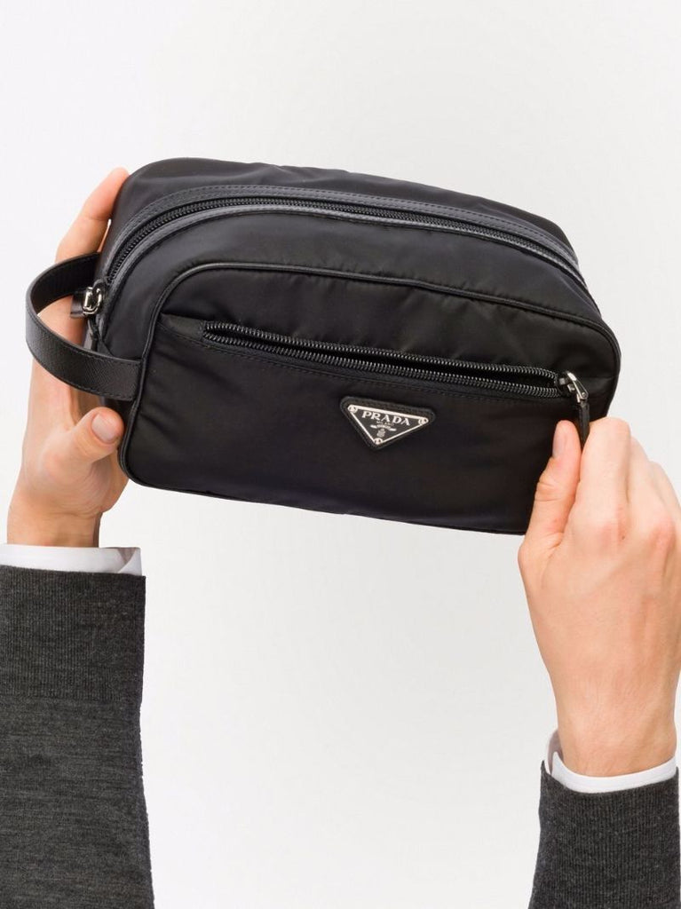 Black Re-nylon Wash Bag