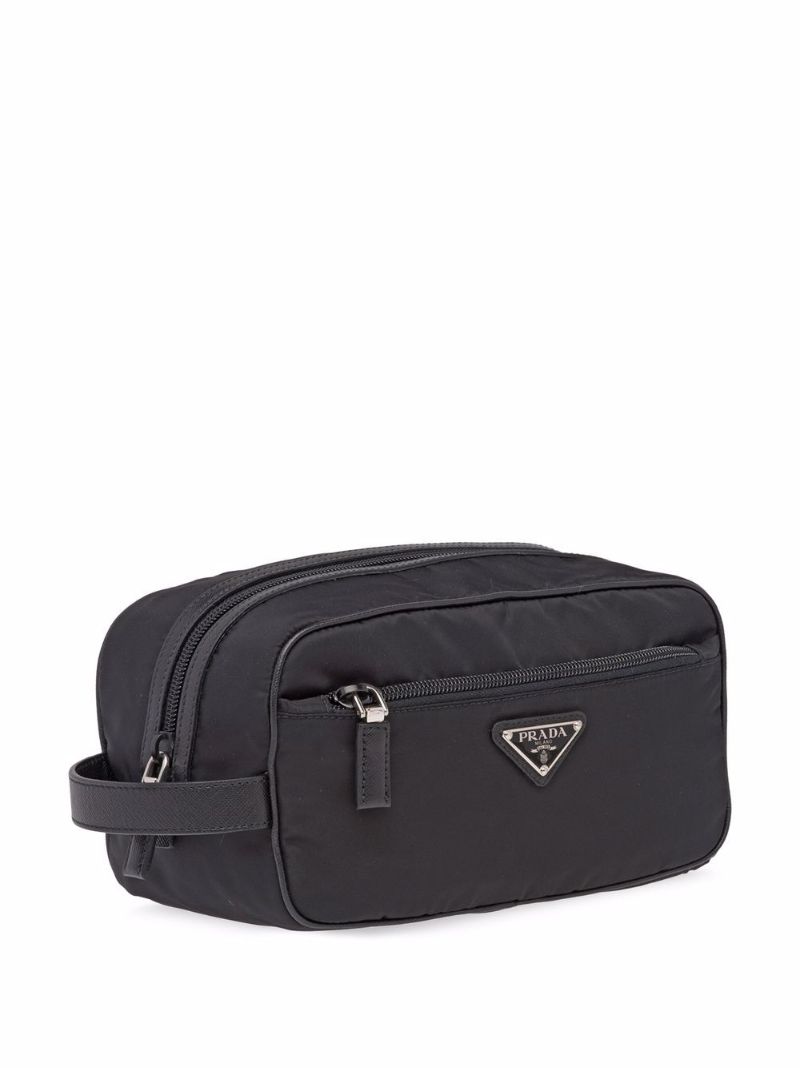 Black Re-nylon Wash Bag