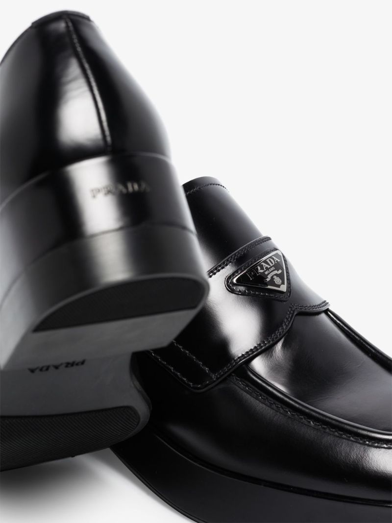 Black 50 Brushed Leather Loafers