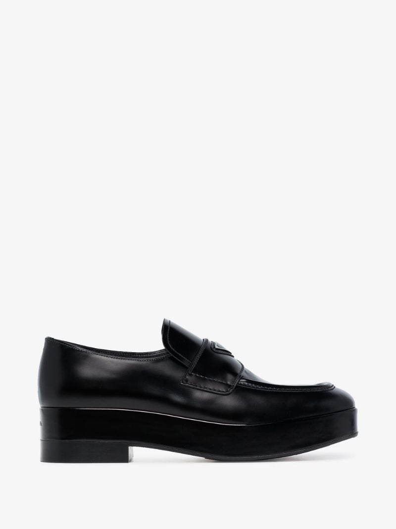 Black 50 Brushed Leather Loafers