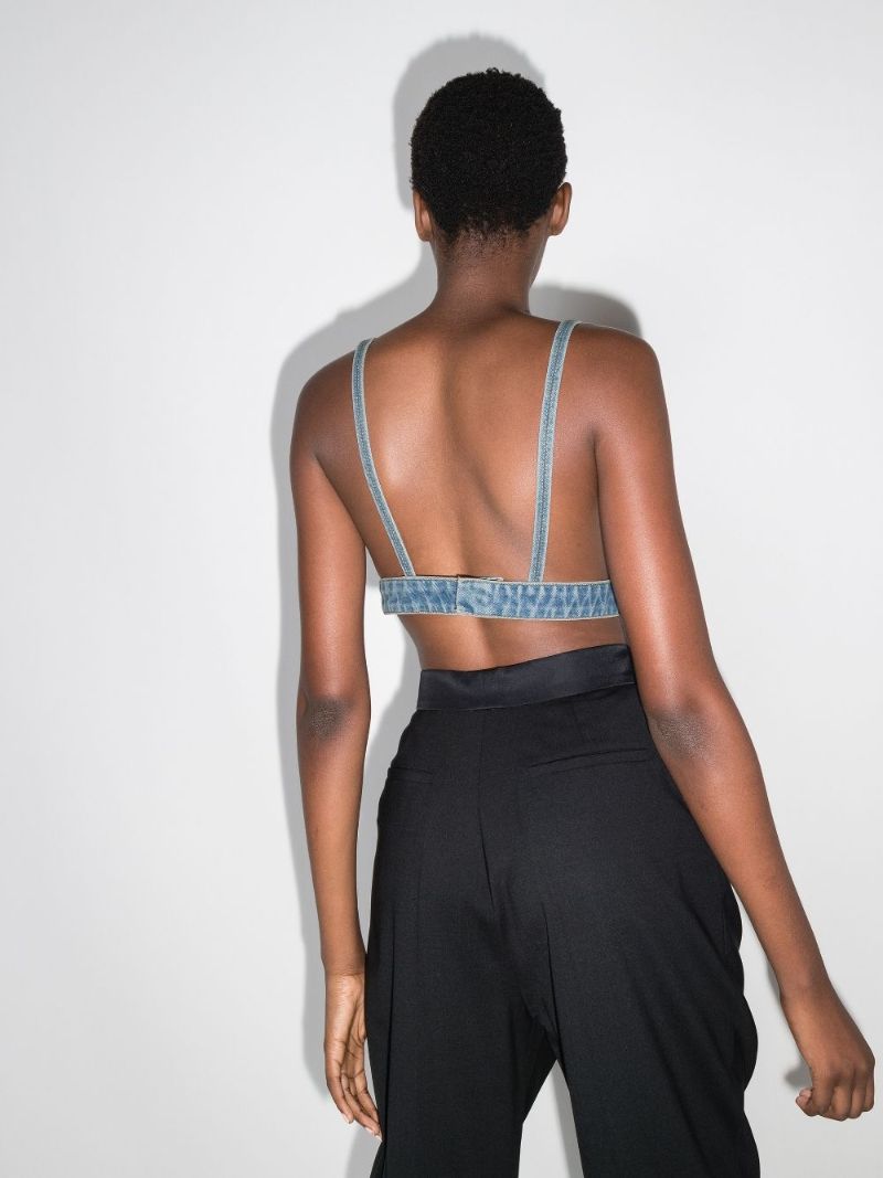 Plunge Neck Denim Bralette