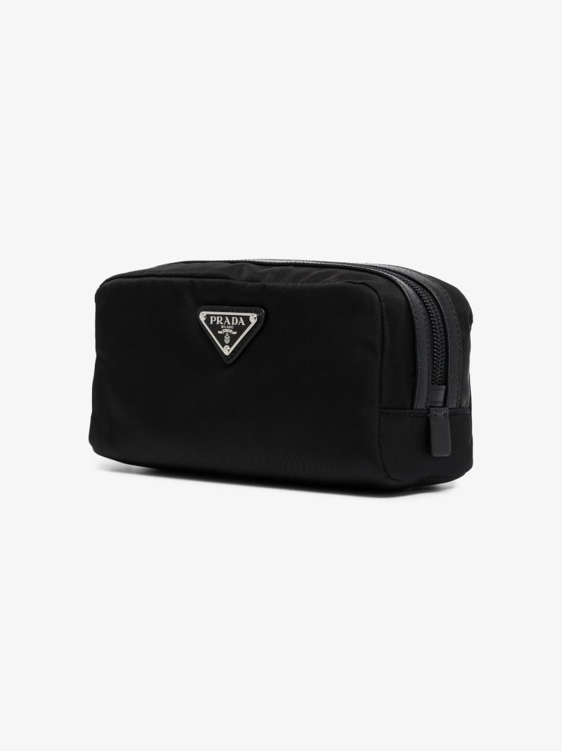 Black Medium Logo Plaque Re-nylon Washbag