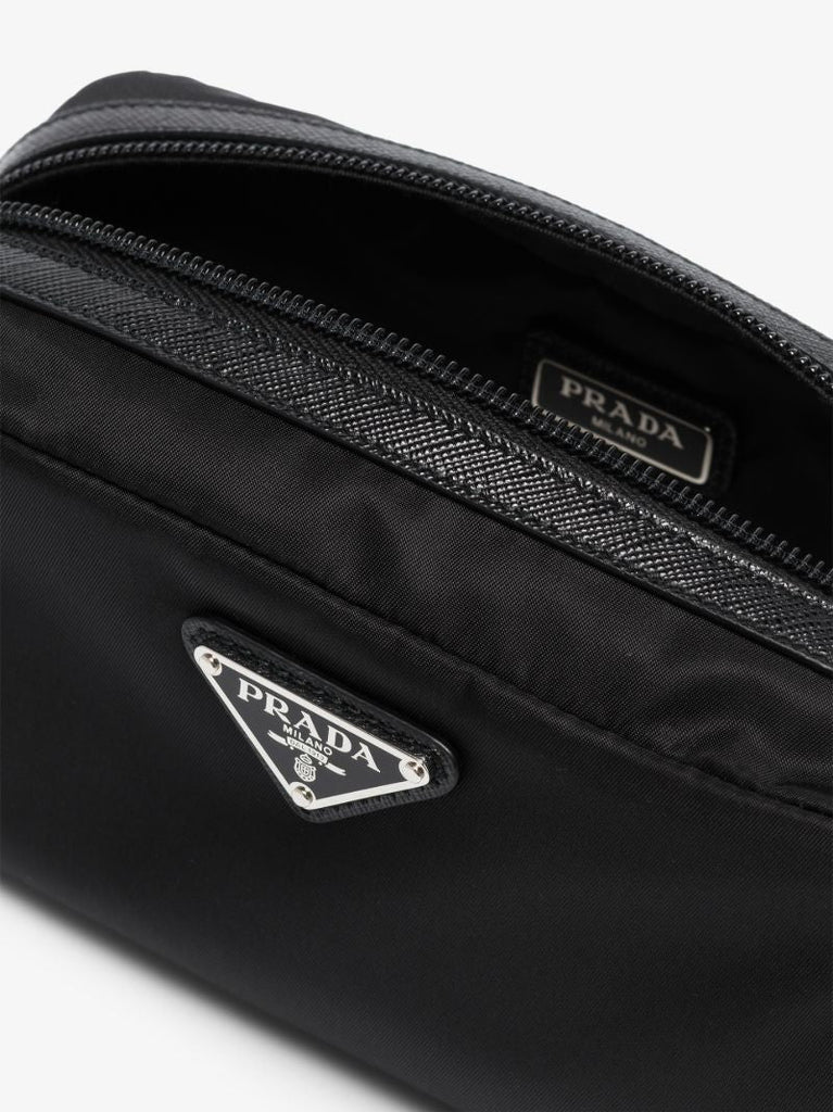Black Medium Logo Plaque Re-nylon Washbag