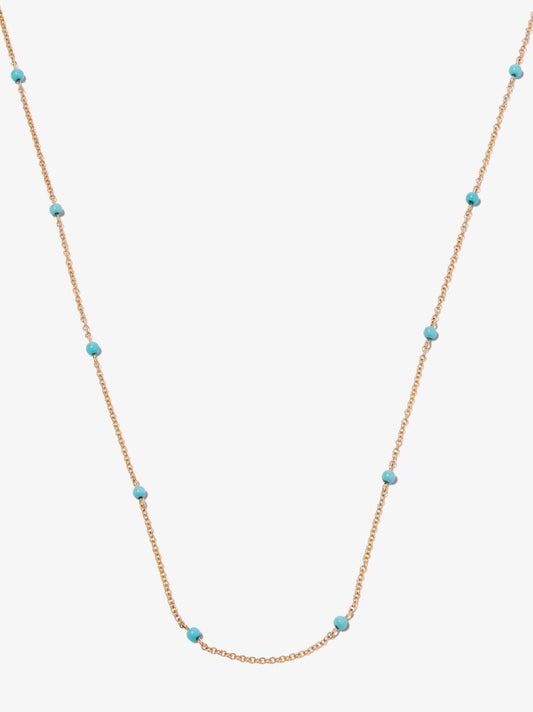 18k Yellow Gold Turquoise Station Necklace