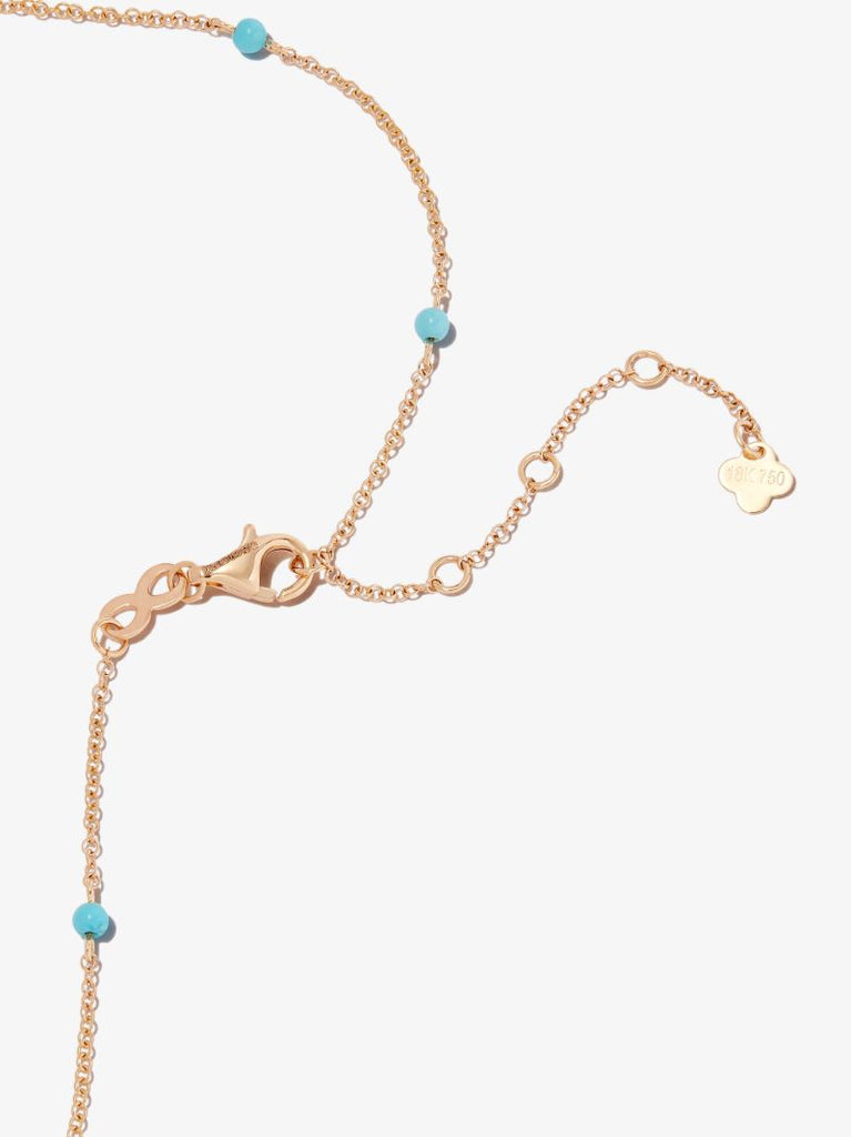 18k Yellow Gold Turquoise Station Necklace