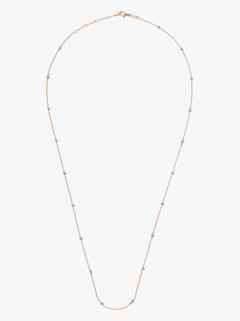 18k Yellow Gold Turquoise Station Necklace