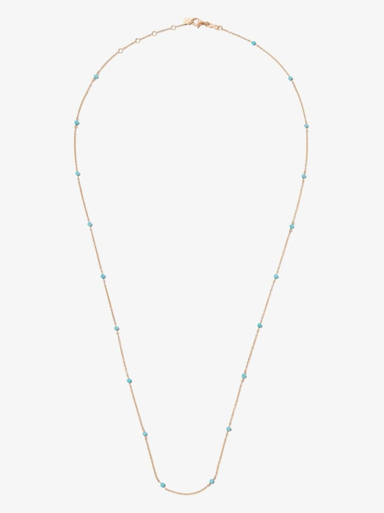 18k Yellow Gold Turquoise Station Necklace