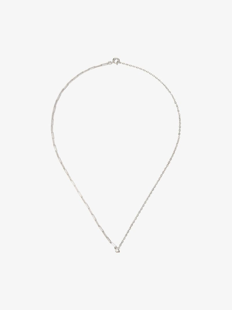 18k White Gold Solitaire Diamond Necklace