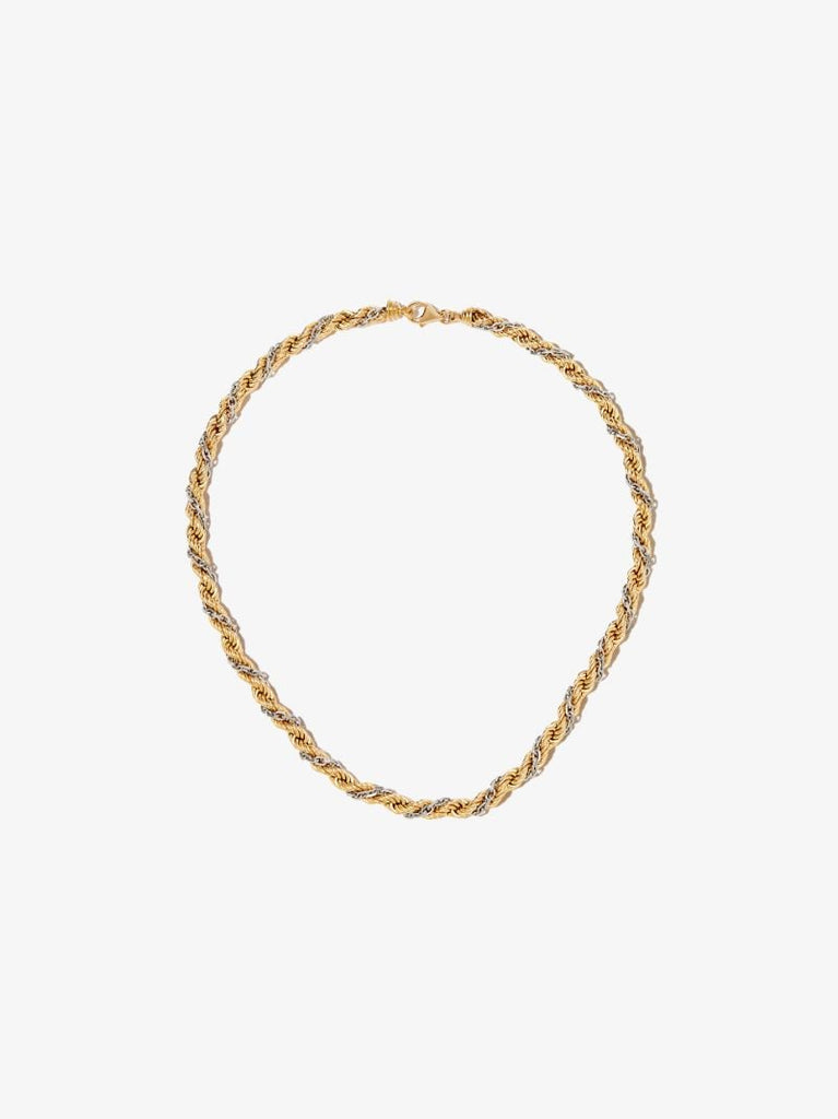 18k Yellow and White Gold Torsade Chain Necklace
