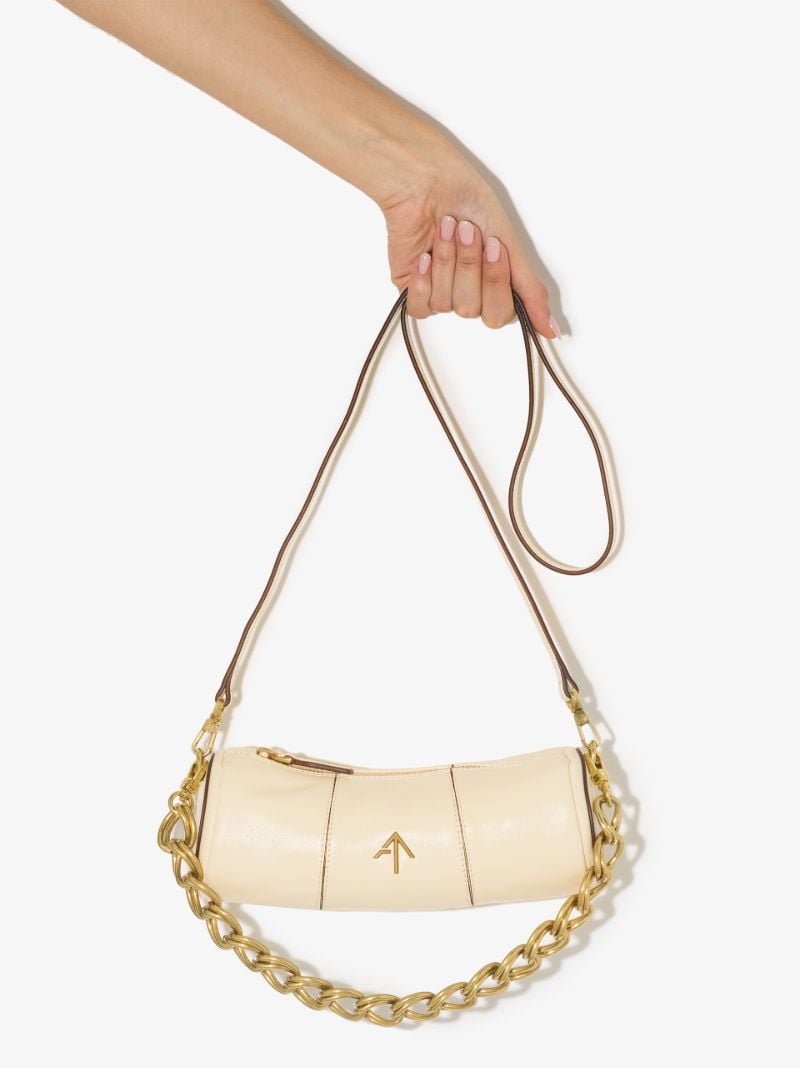 White Xx Mini Cylinder Leather Shoulder Bag
