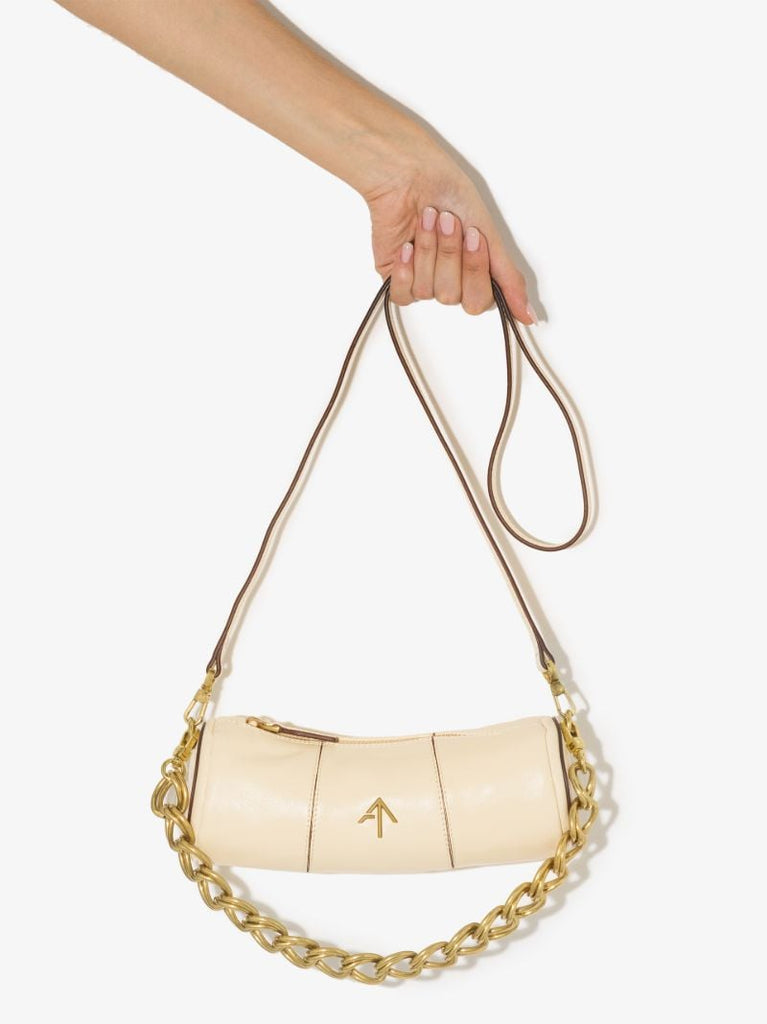 White Xx Mini Cylinder Leather Shoulder Bag