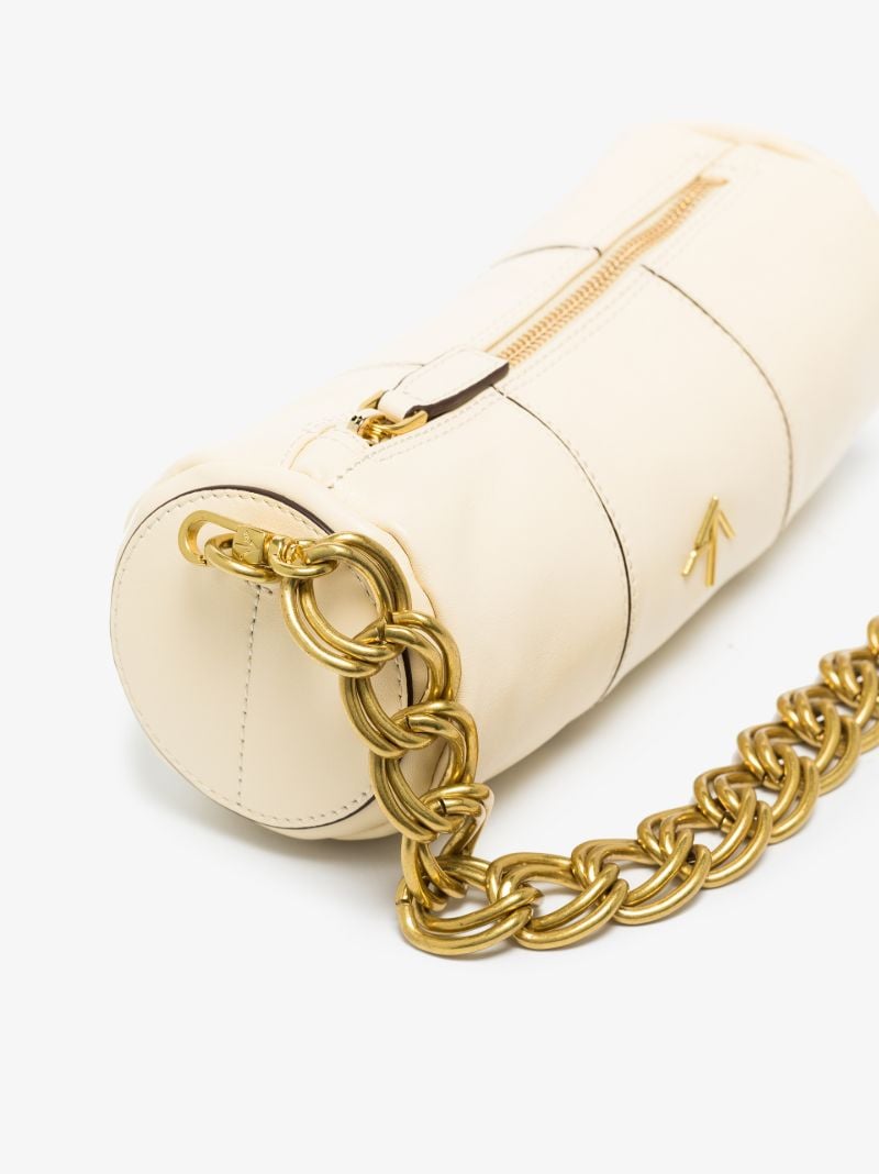 White Xx Mini Cylinder Leather Shoulder Bag