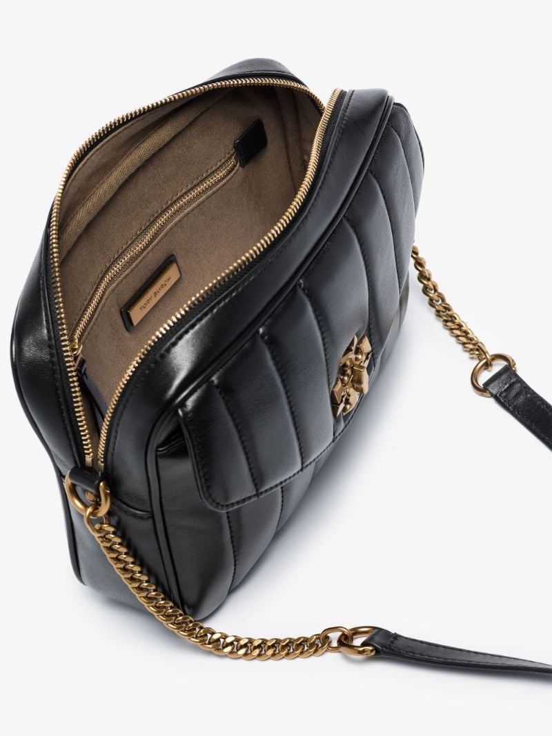 Black Kira Quilted Leather Camera Bag