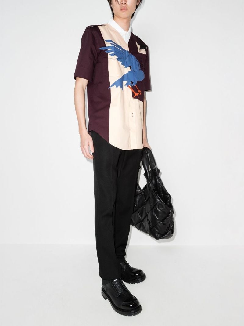 Geometric Print Panelled Shirt