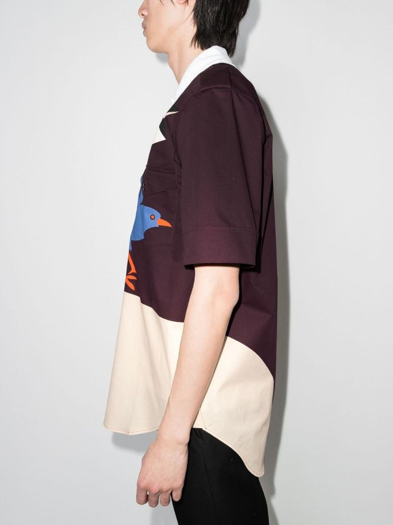 Geometric Print Panelled Shirt