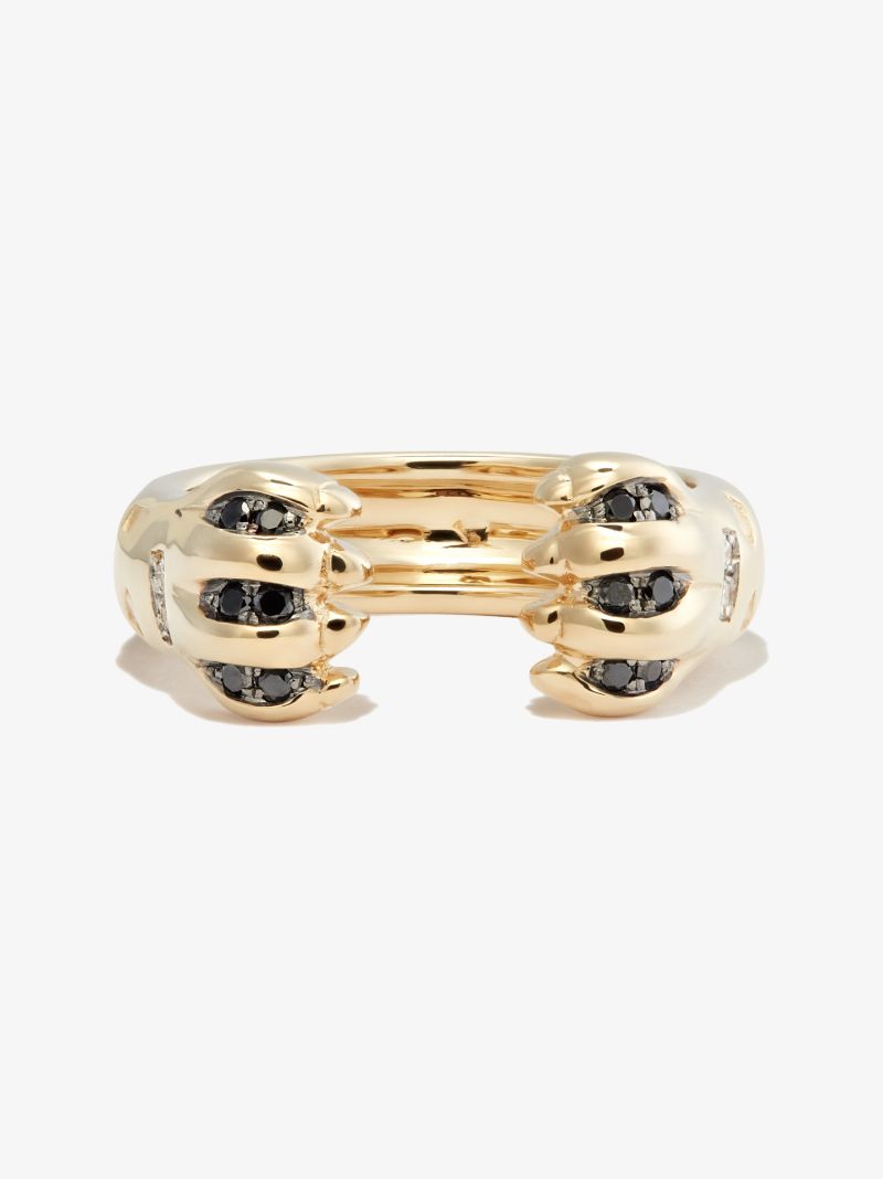 9k Yellow Gold Papatte Diamond Ring