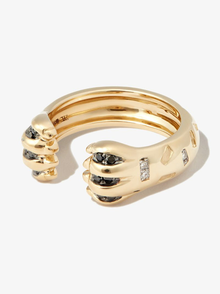 9k Yellow Gold Papatte Diamond Ring