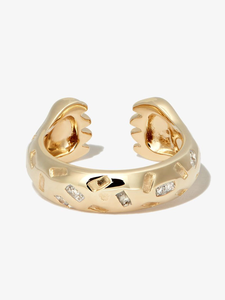 9k Yellow Gold Papatte Diamond Ring