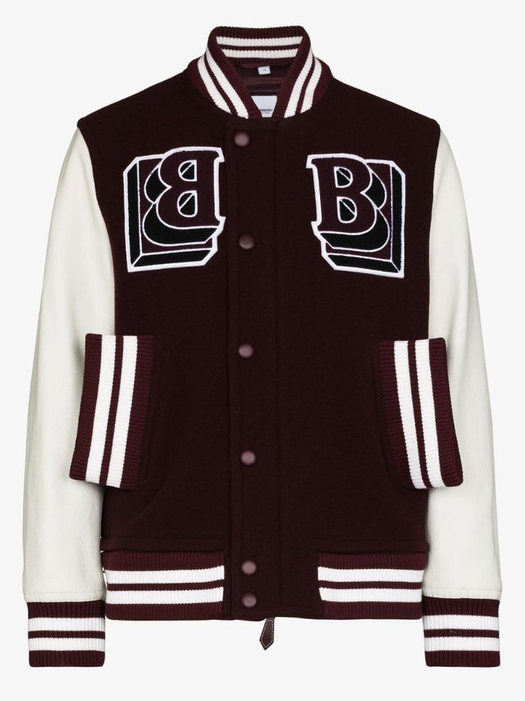 Red Logo Patch Varsity Jacket