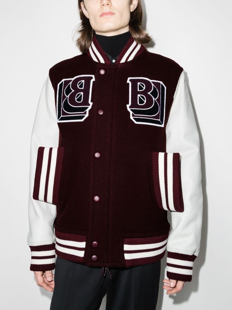 Red Logo Patch Varsity Jacket