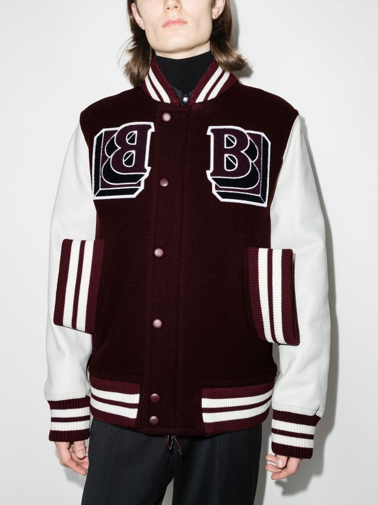 Red Logo Patch Varsity Jacket