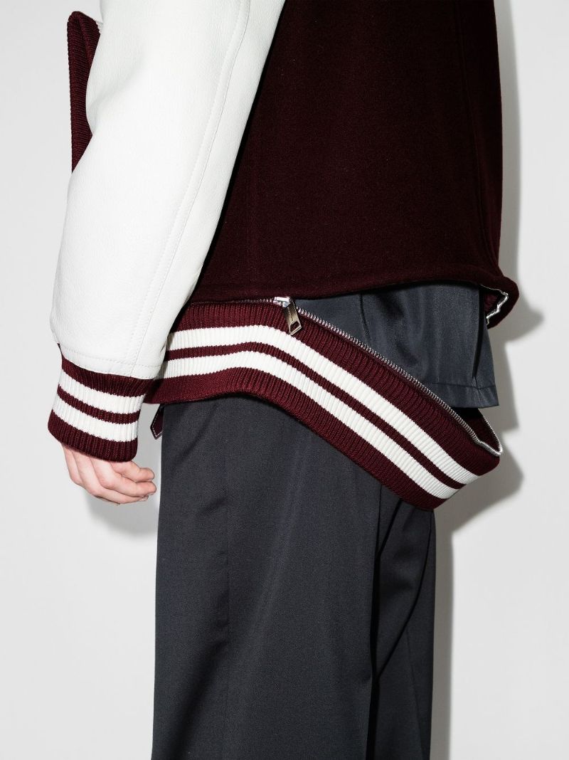Red Logo Patch Varsity Jacket