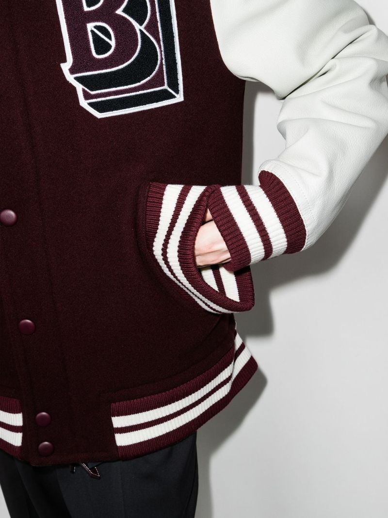 Red Logo Patch Varsity Jacket
