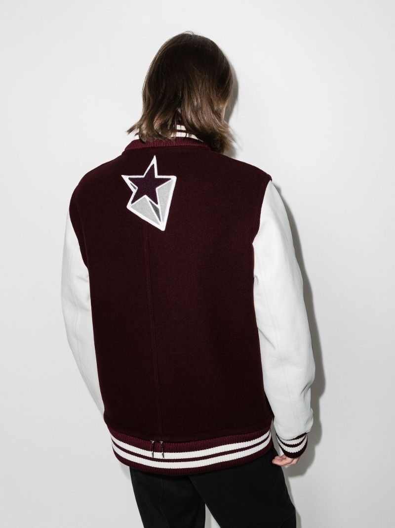 Red Logo Patch Varsity Jacket