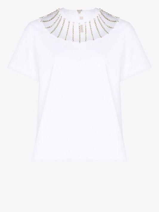 Crystal-embellished Organic Cotton T-shirt