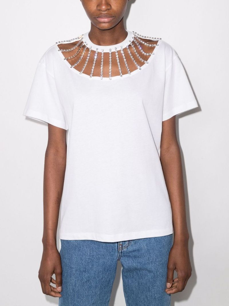 Crystal-embellished Organic Cotton T-shirt