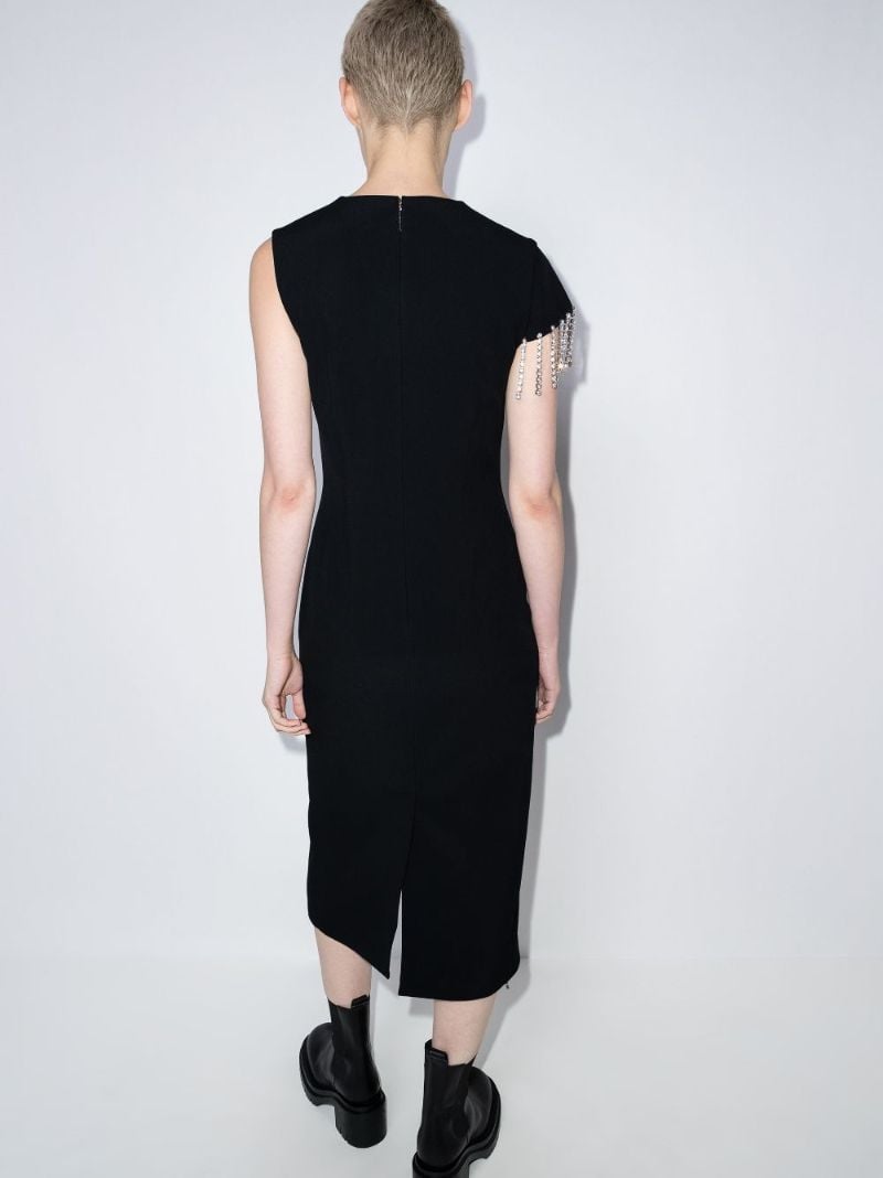 Crystal Trim Midi Dress