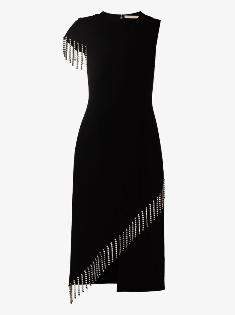 Crystal Trim Midi Dress
