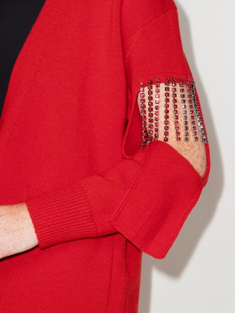 Crystal Trim Wool Cardigan