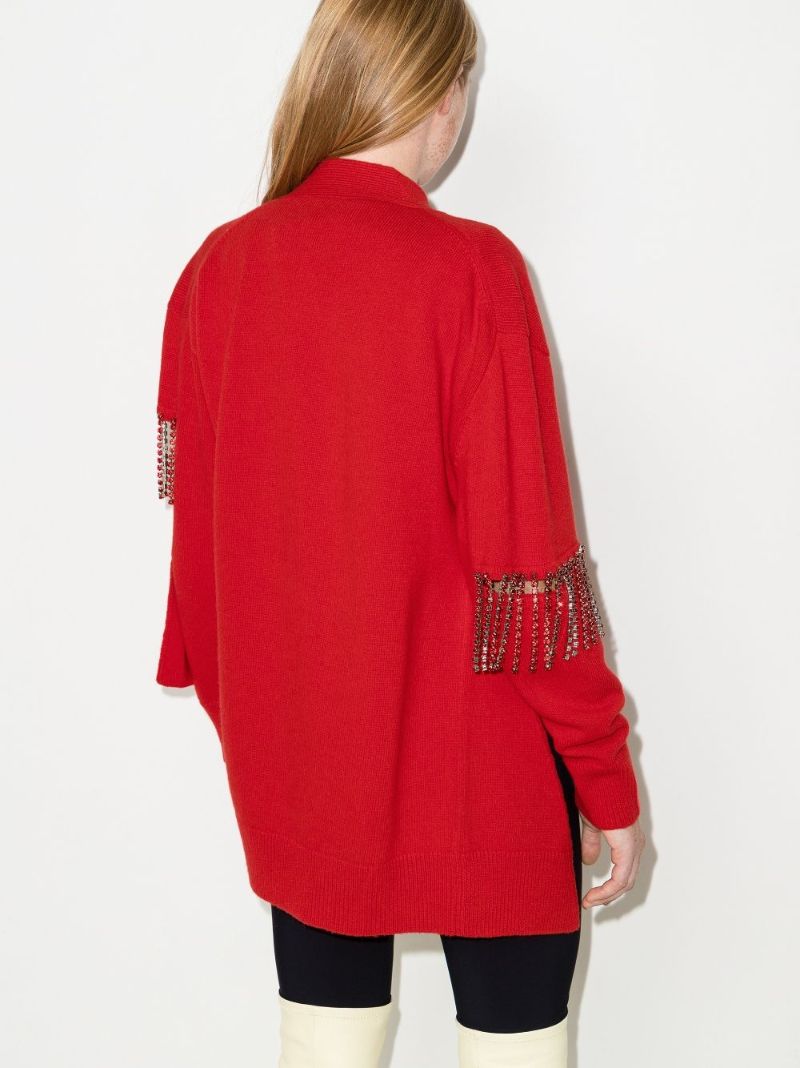 Crystal Trim Wool Cardigan