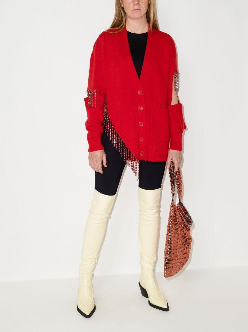 Crystal Trim Wool Cardigan
