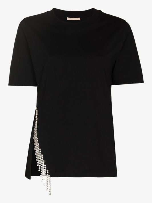 Crystal Trim Cotton T-shirt