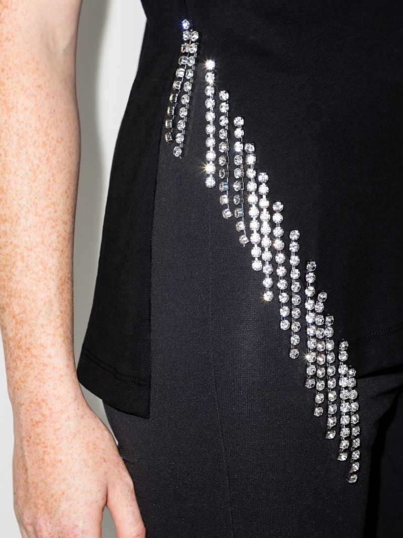 Crystal Trim Cotton T-shirt