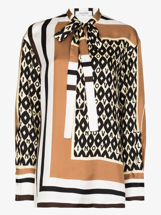 Foulard Archive Print Silk Blouse